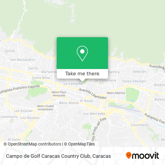 Campo de Golf Caracas Country Club map