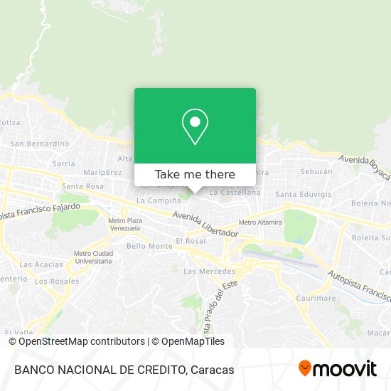 Mapa de BANCO NACIONAL DE CREDITO
