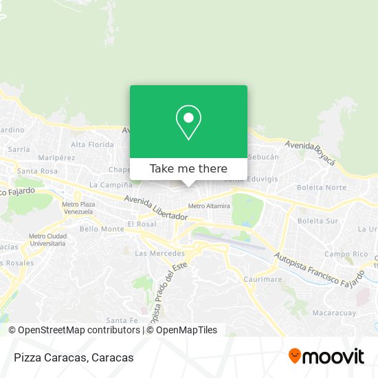 Pizza Caracas map