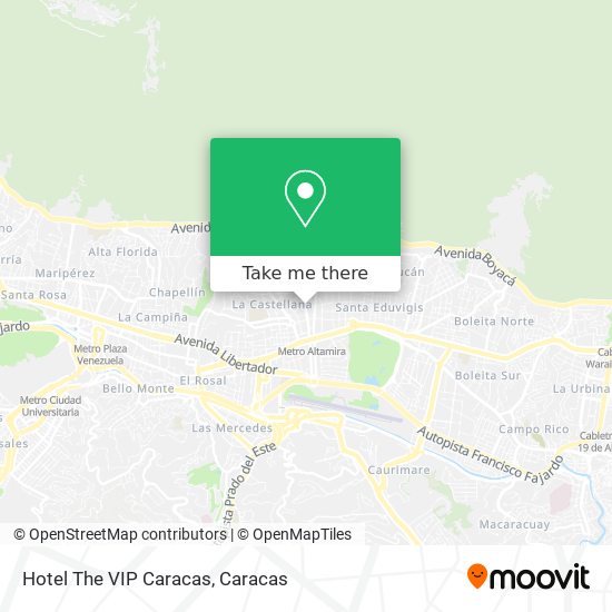 Hotel The VIP Caracas map