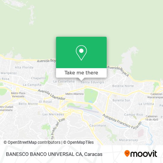 BANESCO BANCO UNIVERSAL CA map