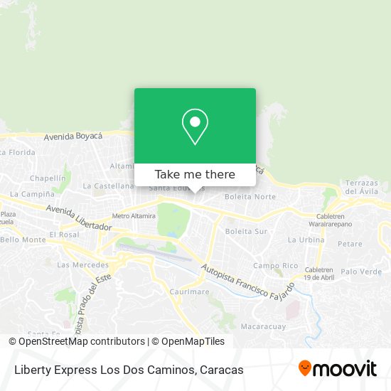Mapa de Liberty Express Los Dos Caminos