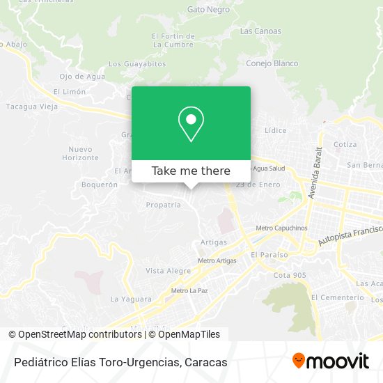 Pediátrico Elías Toro-Urgencias map