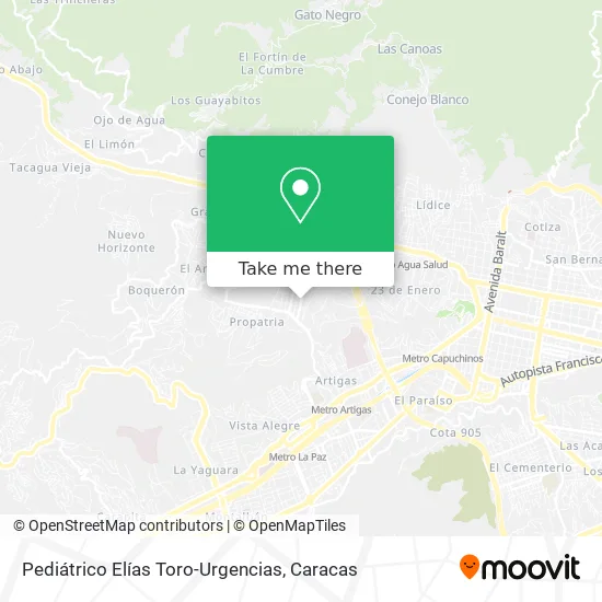 Mapa de Pediátrico Elías Toro-Urgencias