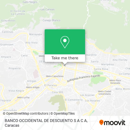 BANCO OCCIDENTAL DE DESCUENTO S A C A map