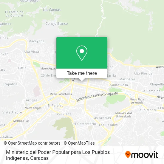 Ministerio del Poder Popular para Los Pueblos Indígenas map