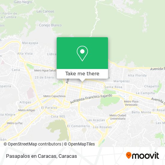 Pasapalos en Caracas map