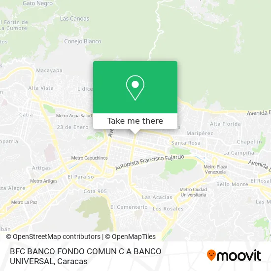 Mapa de BFC BANCO FONDO COMUN C A BANCO UNIVERSAL