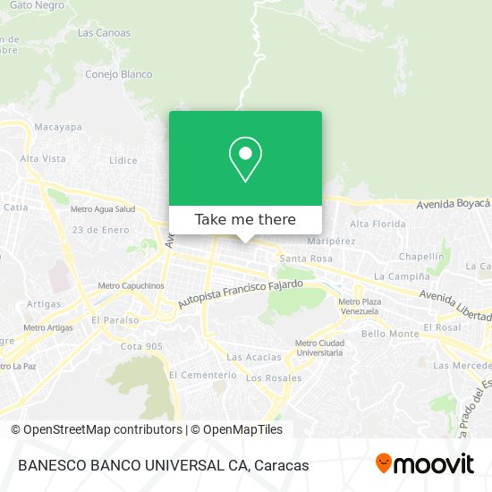 BANESCO BANCO UNIVERSAL CA map