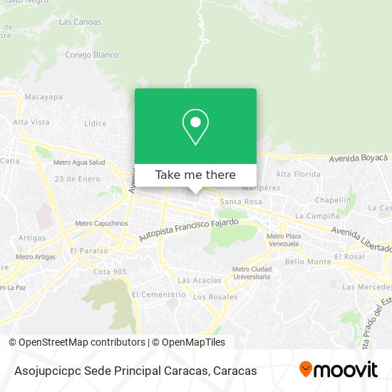 Asojupcicpc Sede Principal Caracas map