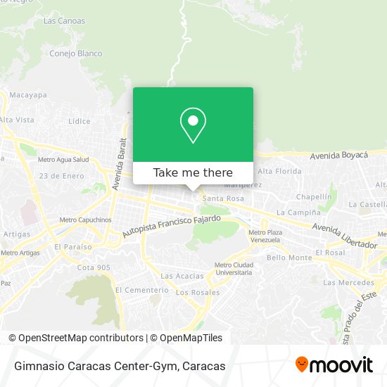 Gimnasio Caracas Center-Gym map