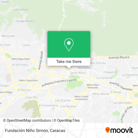 Mapa de Fundación Niño Simón