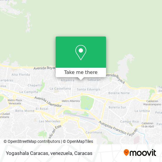 Yogashala Caracas, venezuela map