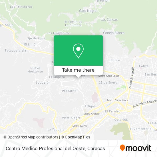 Centro Medico Profesional del Oeste map