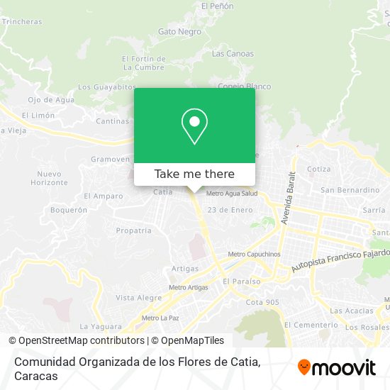 Comunidad Organizada de los Flores de Catia map
