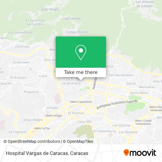 Mapa de Hospital Vargas de Caracas