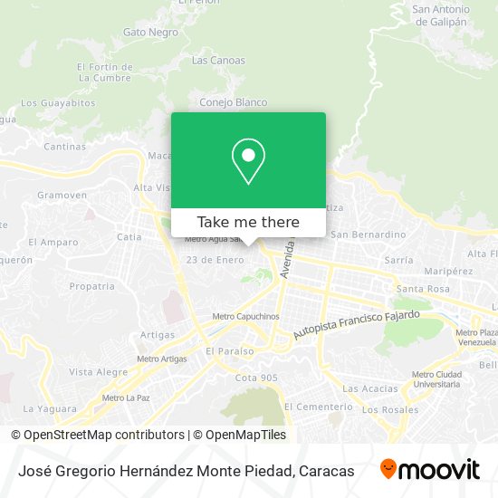 José Gregorio Hernández Monte Piedad map