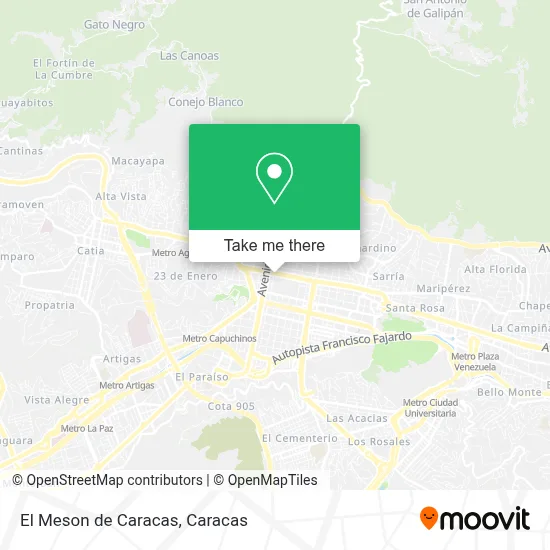 Mapa de El Meson de Caracas