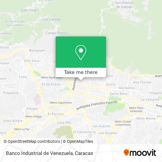 Mapa de Banco Industrial de Venezuela