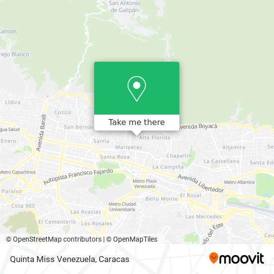 Quinta Miss Venezuela map