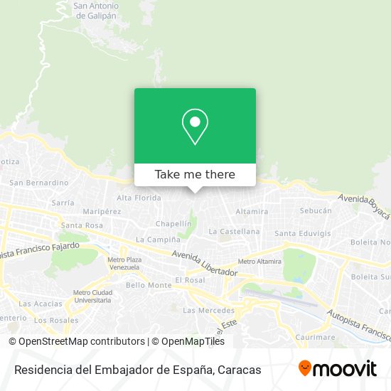 Mapa de Residencia del Embajador de España