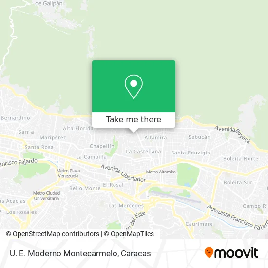 U. E. Moderno Montecarmelo map