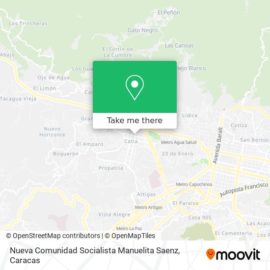 Nueva Comunidad Socialista Manuelita Saenz map