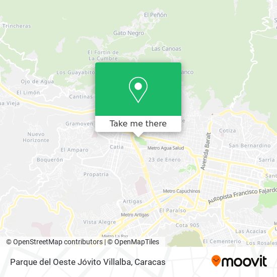 Parque del Oeste Jóvito Villalba map