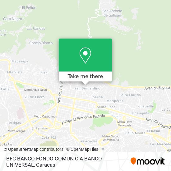 BFC BANCO FONDO COMUN C A BANCO UNIVERSAL map