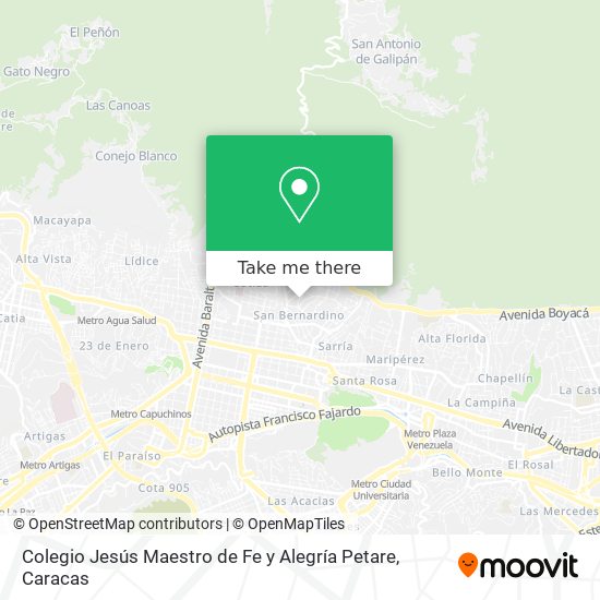 Colegio Jesús Maestro de Fe y Alegría Petare map