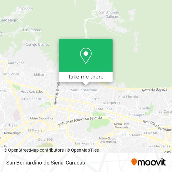 Mapa de San Bernardino de Siena