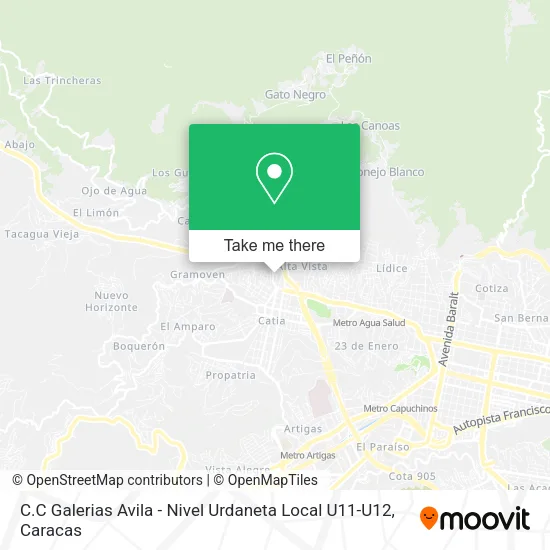 Mapa de C.C Galerias Avila - Nivel Urdaneta Local U11-U12