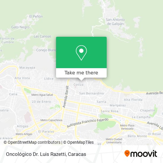 Mapa de Oncológico Dr. Luis Razetti