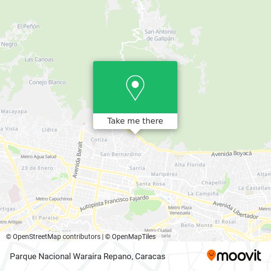 Mapa de Parque Nacional Waraira Repano