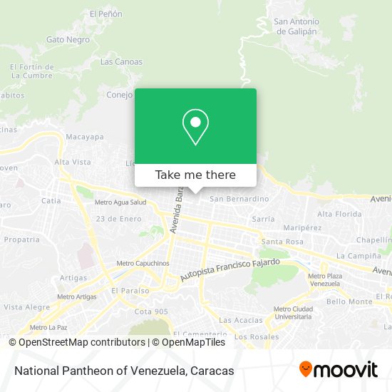 National Pantheon of Venezuela map