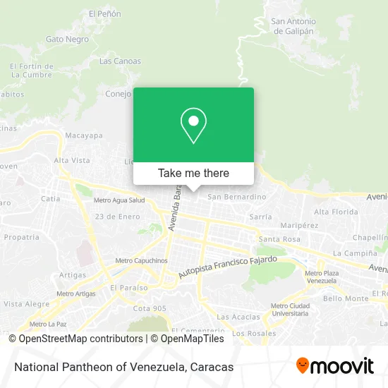 Mapa de National Pantheon of Venezuela