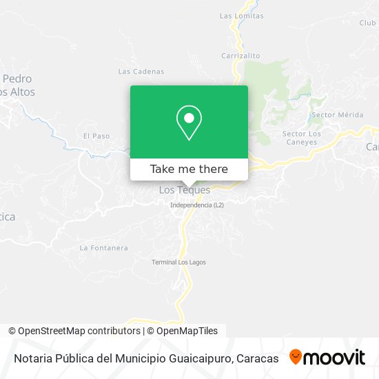 Notaria Pública del Municipio Guaicaipuro map