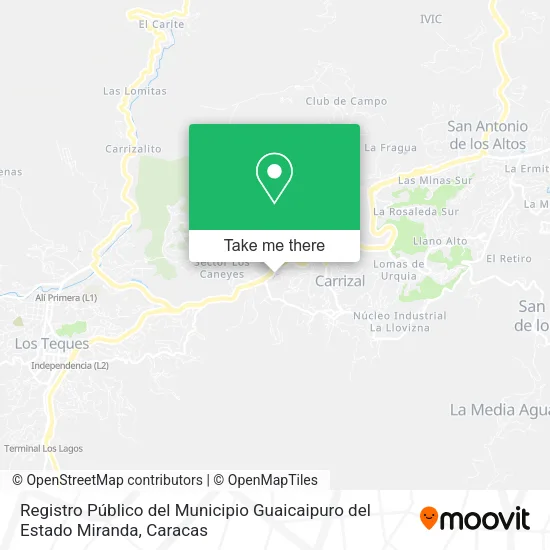 Registro Público del Municipio Guaicaipuro del Estado Miranda map
