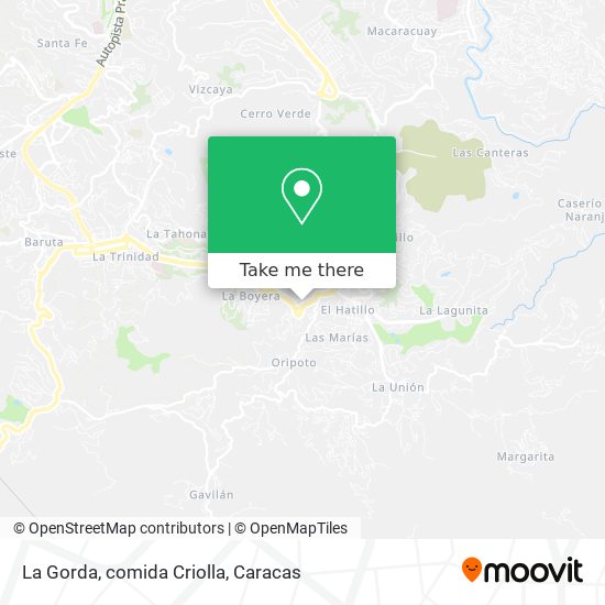 La Gorda, comida Criolla map