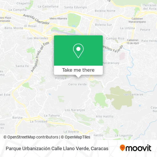 Mapa de Parque Urbanización Calle Llano Verde