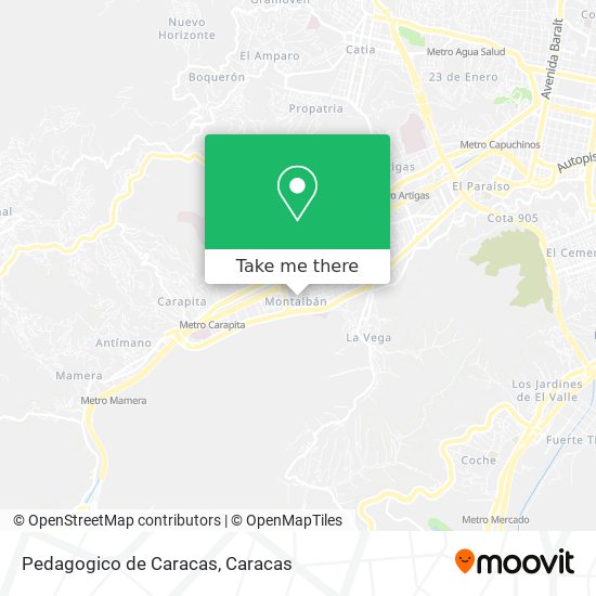 Pedagogico de Caracas map