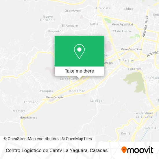 Mapa de Centro Logistico de Cantv La Yaguara
