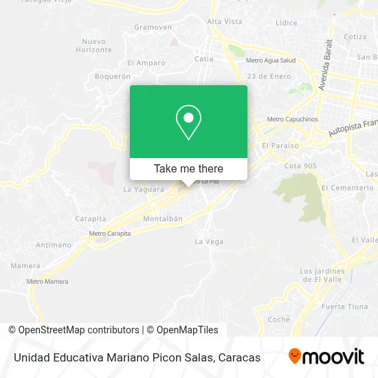 Mapa de Unidad Educativa Mariano Picon Salas