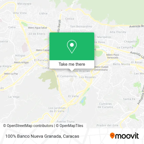 100% Banco Nueva Granada map