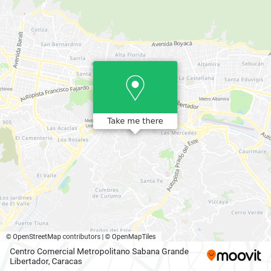Centro Comercial Metropolitano Sabana Grande Libertador map