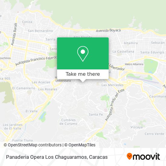 Mapa de Panaderia Opera Los Chaguaramos