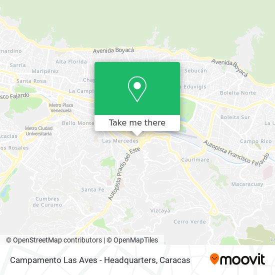 Campamento Las Aves - Headquarters map