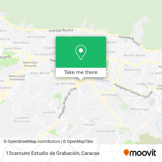 Mapa de 13cerouno Estudio de Grabación