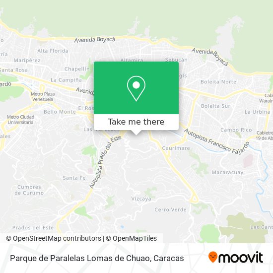 Parque de Paralelas Lomas de Chuao map