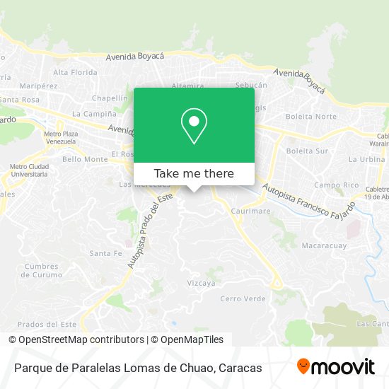 Mapa de Parque de Paralelas Lomas de Chuao